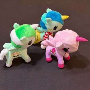 Tokidoki Mermicorno Plush Lot Of 4 Pink White Blue Yellow Turtle Jellyfish